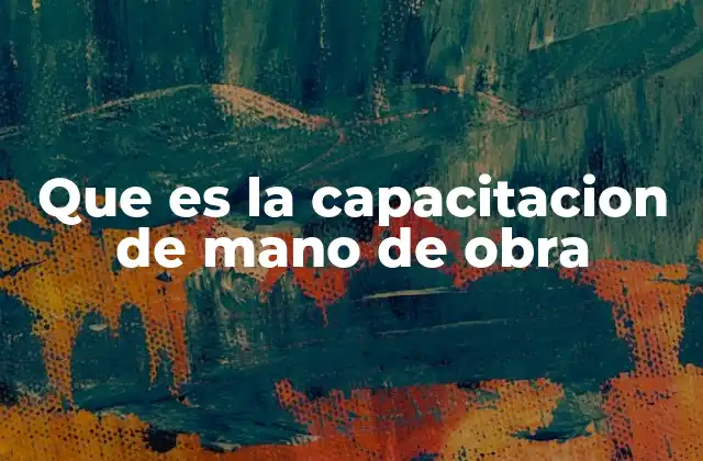 Que es la Capacitacion de Mano de Obra