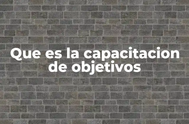 Que es la Capacitacion de Objetivos