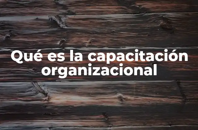 Qué es la Capacitación Organizacional