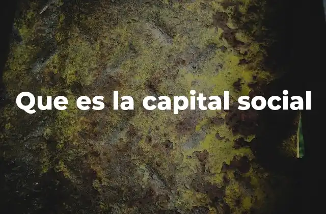 Que es la Capital Social