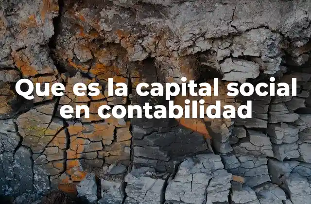 Que es la Capital Social en Contabilidad