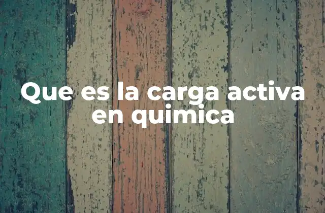 Que es la Carga Activa en Quimica