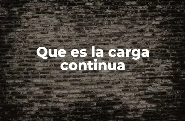 Que es la Carga Continua