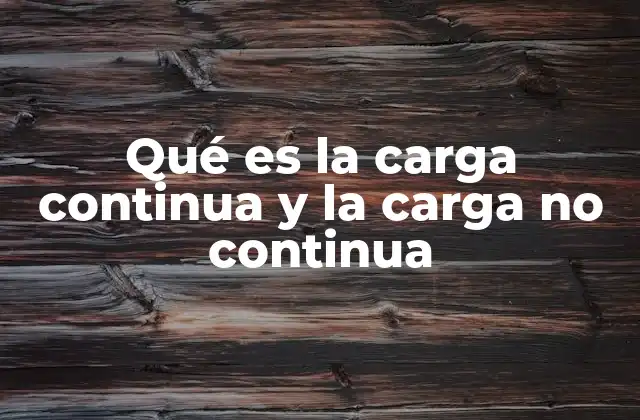 Qué es la Carga Continua y la Carga No Continua