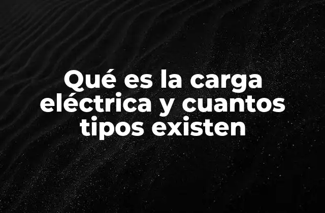 Qué es la Carga Eléctrica y Cuantos Tipos Existen