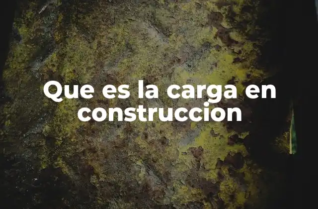 Que es la Carga en Construccion