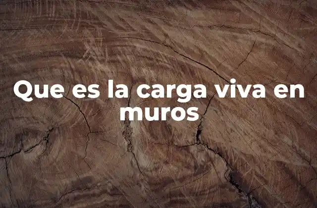 Que es la Carga Viva en Muros