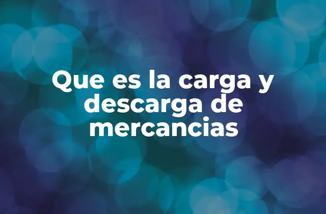 Que es la Carga y Descarga de Mercancias