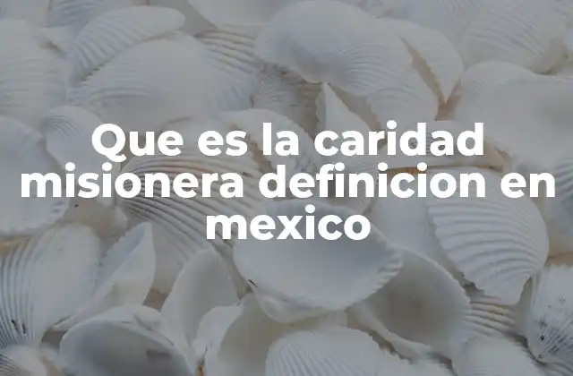 El papel de la caridad misionera en la sociedad mexicana