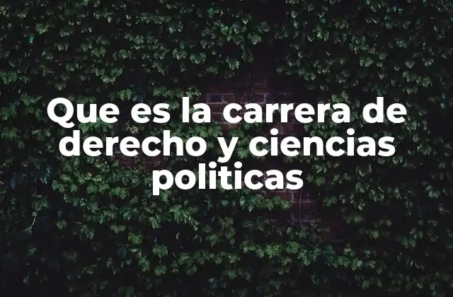 Que es la Carrera de Derecho y Ciencias Politicas