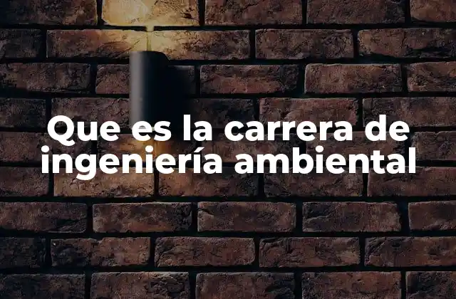 Que es la Carrera de Ingeniería Ambiental