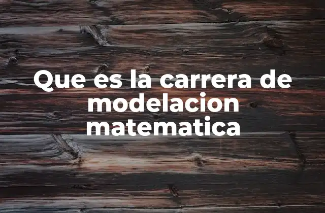 Que es la Carrera de Modelacion Matematica