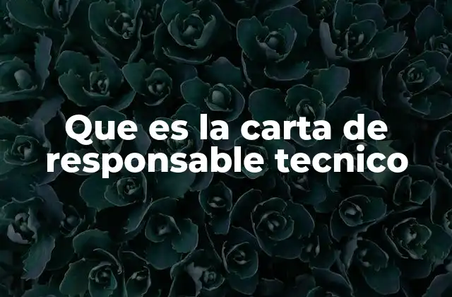 Que es la Carta de Responsable Tecnico