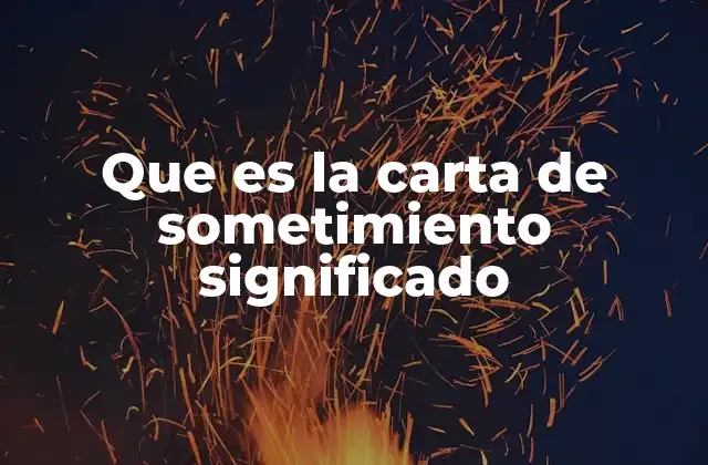 Que es la Carta de Sometimiento Significado