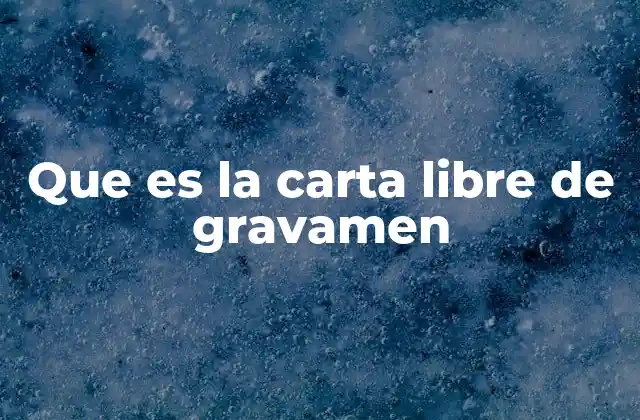 Que es la Carta Libre de Gravamen