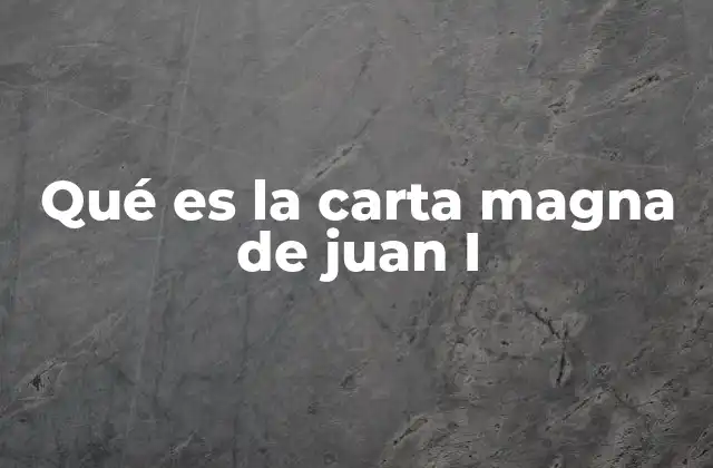 Qué es la Carta Magna de Juan I