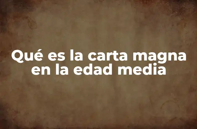 Qué es la Carta Magna en la Edad Media