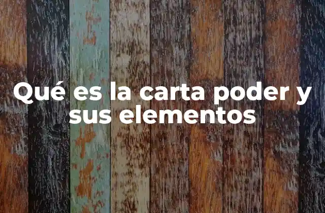 Qué es la Carta Poder y Sus Elementos