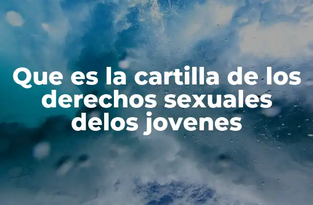 Que es la Cartilla de los Derechos Sexuales Delos Jovenes