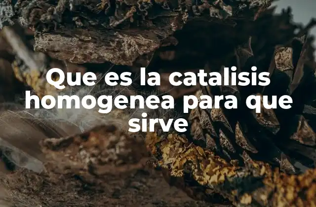Que es la Catalisis Homogenea para que Sirve
