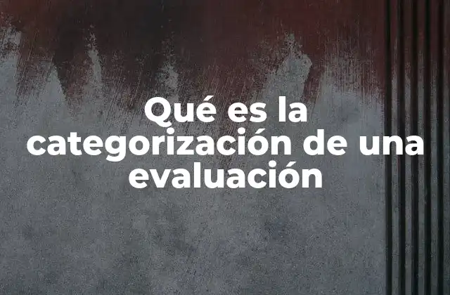 Qué es la Categorización de una Evaluación