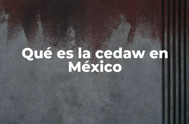 Qué es la Cedaw en México