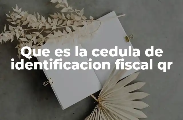 Que es la Cedula de Identificacion Fiscal Qr