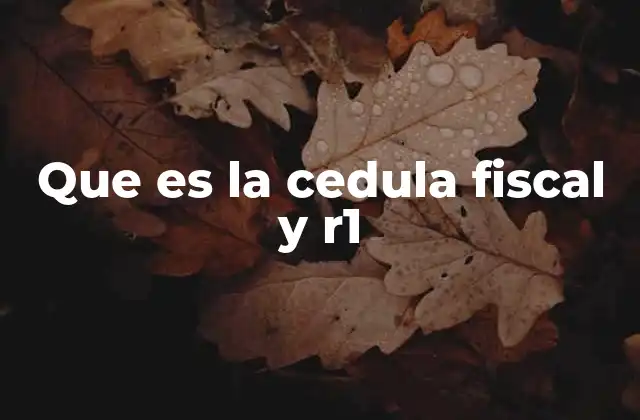Que es la Cedula Fiscal y R1
