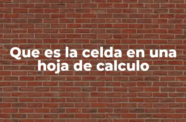 Que es la Celda en una Hoja de Calculo