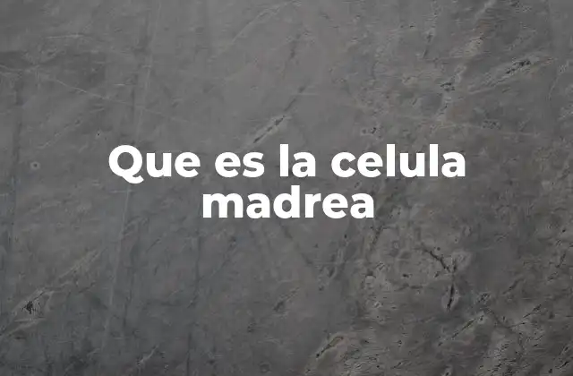 Que es la Celula Madrea