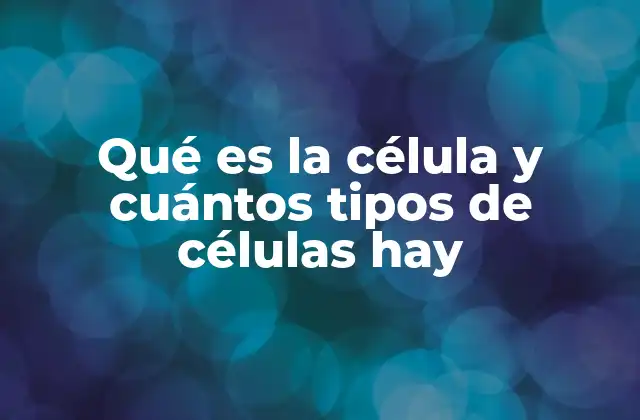 Qué es la Célula y Cuántos Tipos de Células Hay