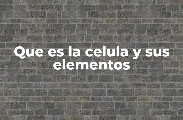 Que es la Celula y Sus Elementos