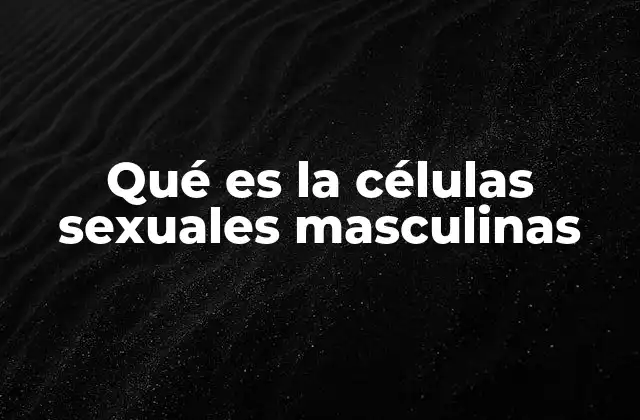 Qué es la Células Sexuales Masculinas