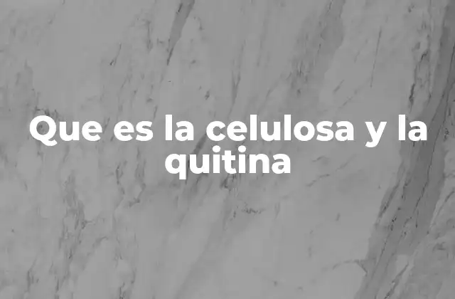 Que es la Celulosa y la Quitina