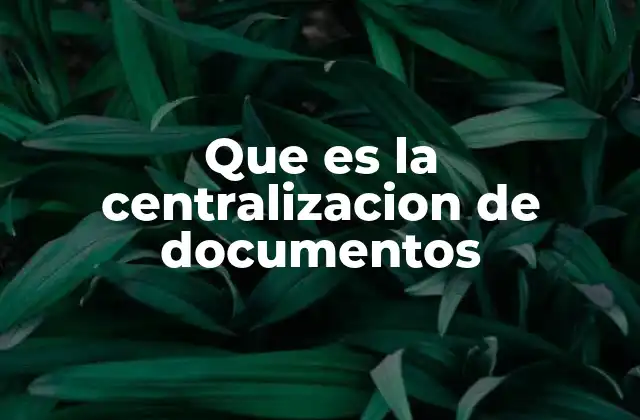 Que es la Centralizacion de Documentos