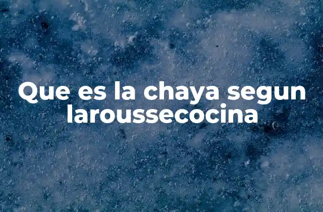 Que es la Chaya Segun Laroussecocina