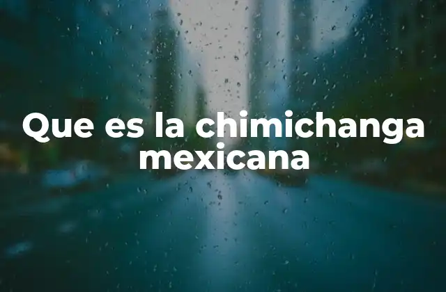 Que es la Chimichanga Mexicana