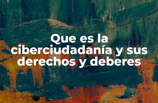 Que es la Ciberciudadanía y Sus Derechos y Deberes