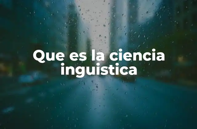Que es la Ciencia Inguistica