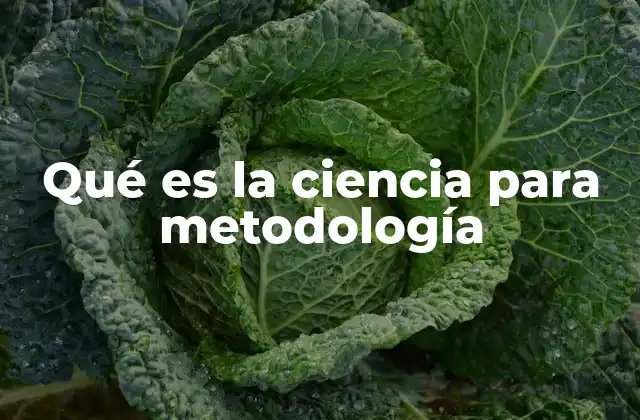 Qué es la Ciencia para Metodología