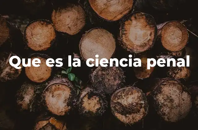 Que es la Ciencia Penal