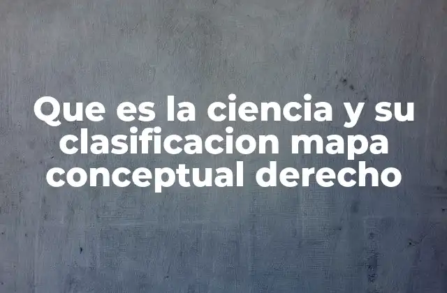 Que es la Ciencia y Su Clasificacion Mapa Conceptual Derecho