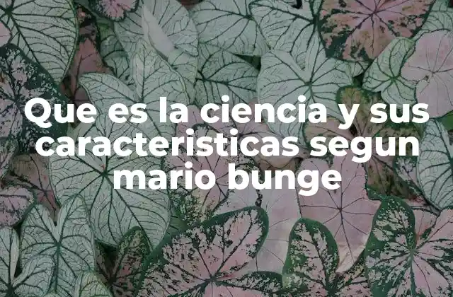 Que es la Ciencia y Sus Caracteristicas Segun Mario Bunge