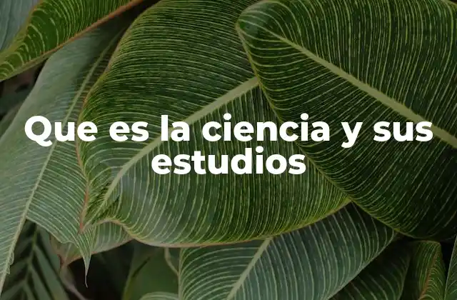 Que es la Ciencia y Sus Estudios