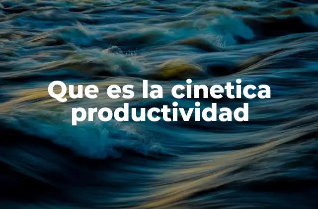 Que es la Cinetica Productividad