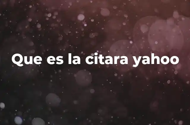 Que es la Citara Yahoo