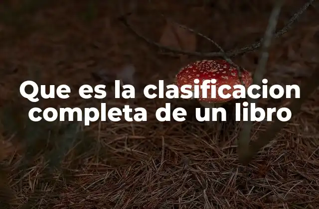 Que es la Clasificacion Completa de un Libro