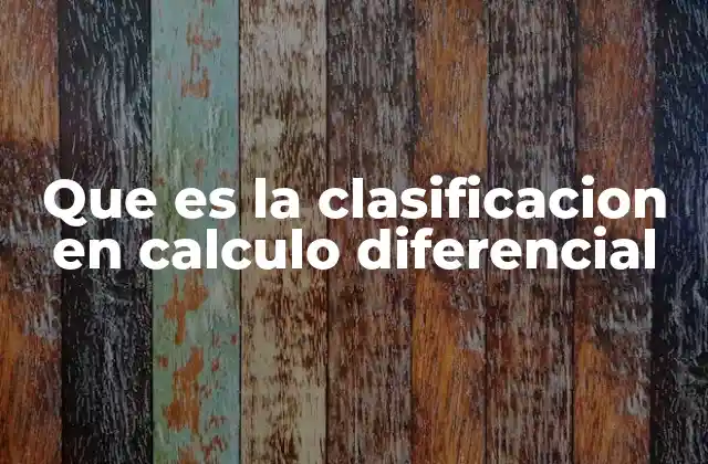 Que es la Clasificacion en Calculo Diferencial 2 El rol de la clasificación en la resolución de problemas matemáticos