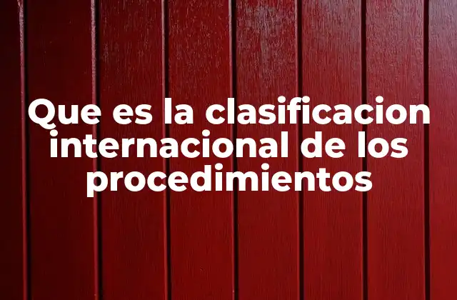 Que es la Clasificacion Internacional de los Procedimientos