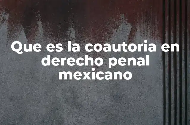 Que es la Coautoria en Derecho Penal Mexicano